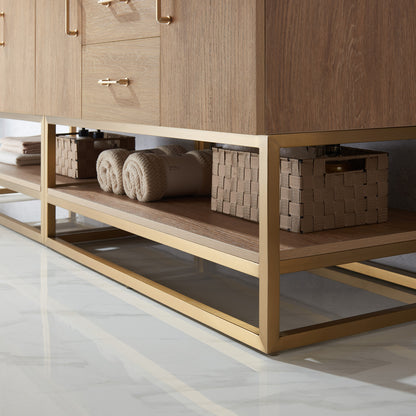 Alistair 84" Double Vanity in North American Oak
