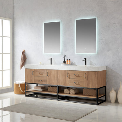Alistair 84B" Double Vanity in North American Oak