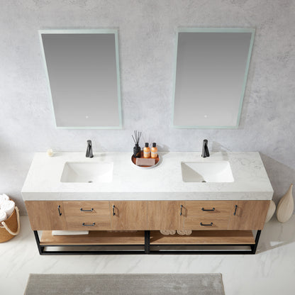 Alistair 84B" Double Vanity in North American Oak