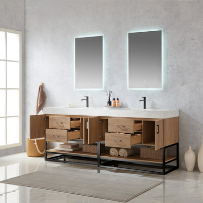 Alistair 84B" Double Vanity in North American Oak