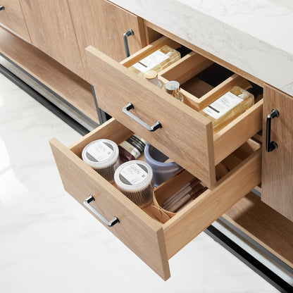 Alistair 84B" Double Vanity in North American Oak