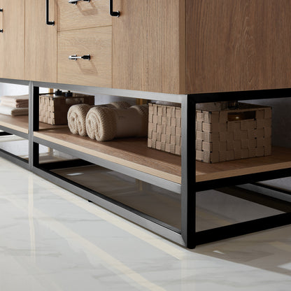 Alistair 84B" Double Vanity in North American Oak