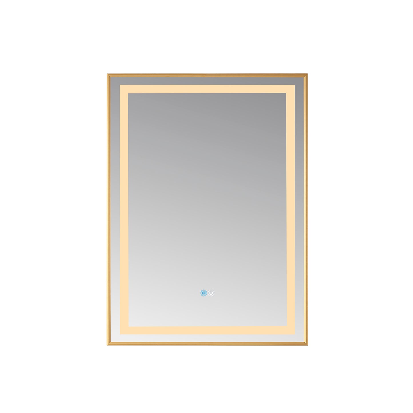 Teruel 24" Rectangular Aluminum Framed LED Wall Mount Bathroom Vanity Mirror in Gold