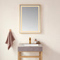 Teruel 24" Rectangular Aluminum Framed LED Wall Mount Bathroom Vanity Mirror in Gold