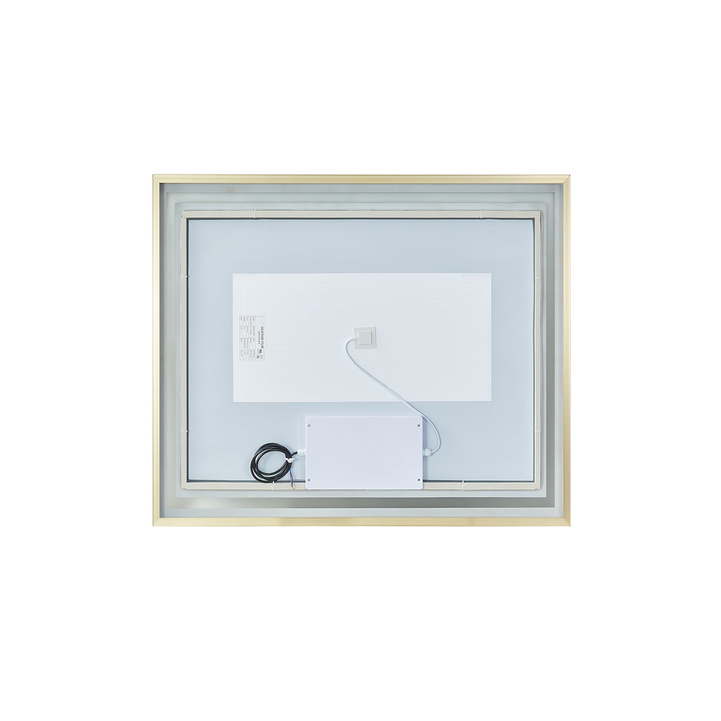 Teruel 36" Rectangular Aluminum Framed LED Wall Mount Bathroom Vanity Mirror in Gold