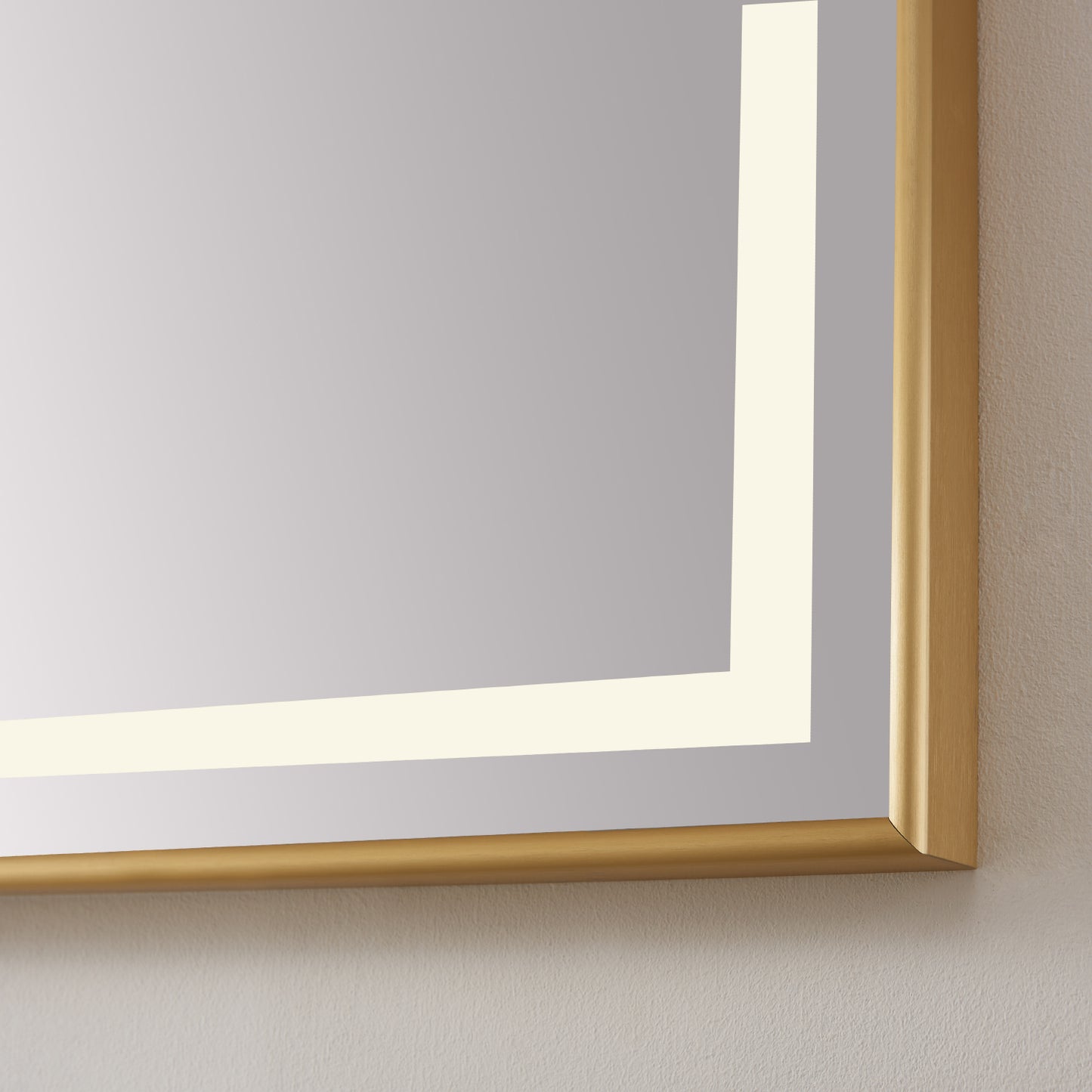Teruel 48" Rectangular Aluminum Framed LED Wall Mount Bathroom Vanity Mirror in Gold