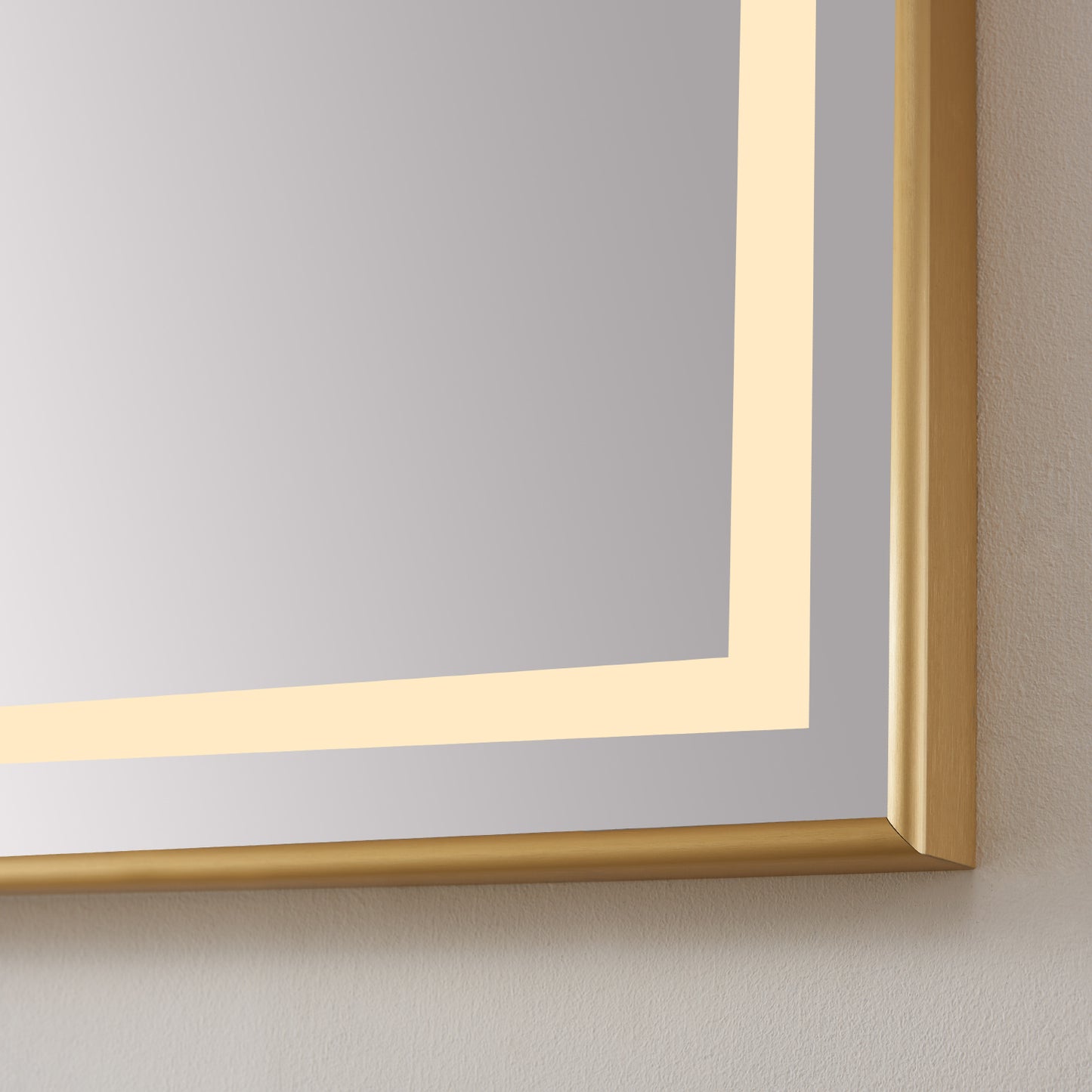 Teruel 48" Rectangular Aluminum Framed LED Wall Mount Bathroom Vanity Mirror in Gold
