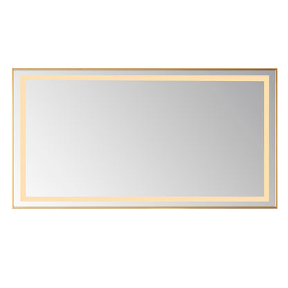 Teruel 60" Rectangular Aluminum Framed LED Wall Mount Bathroom Vanity Mirror in Gold