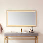 Teruel 60" Rectangular Aluminum Framed LED Wall Mount Bathroom Vanity Mirror in Gold