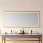 Teruel 72" Rectangular Aluminum Framed LED Wall Mount Bathroom Vanity Mirror in Gold