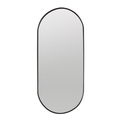 Miajadas 19.7" W x 45" H Oval Aluminum Framed Wall Mount Bathroom Vanity Mirror in Brushed Black