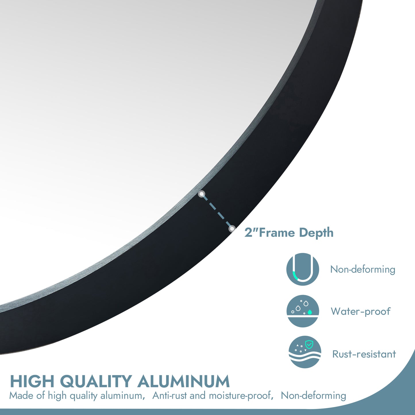 Miajadas 19.7" W x 45" H Oval Aluminum Framed Wall Mount Bathroom Vanity Mirror in Brushed Black