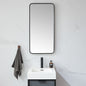 Mutriku 18 in. W x 36 in. H Rectangle Metal Wall Mirror in Brushed Black