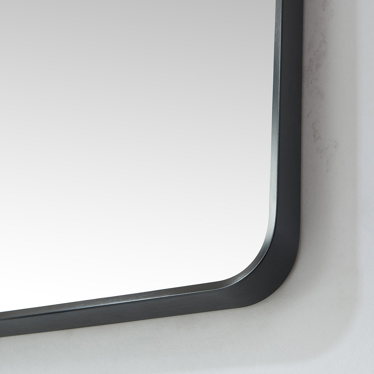 Mutriku 18 in. W x 36 in. H Rectangle Metal Wall Mirror in Brushed Black