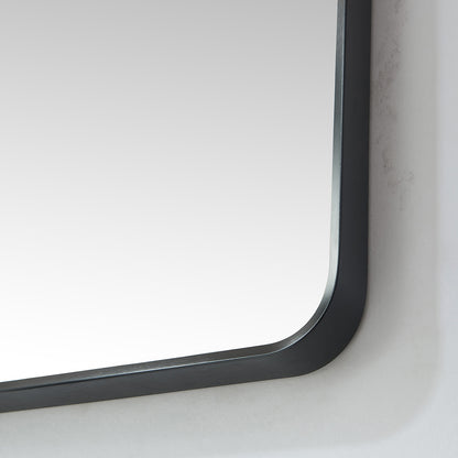 Mutriku 18 in. W x 36 in. H Rectangle Metal Wall Mirror in Brushed Black