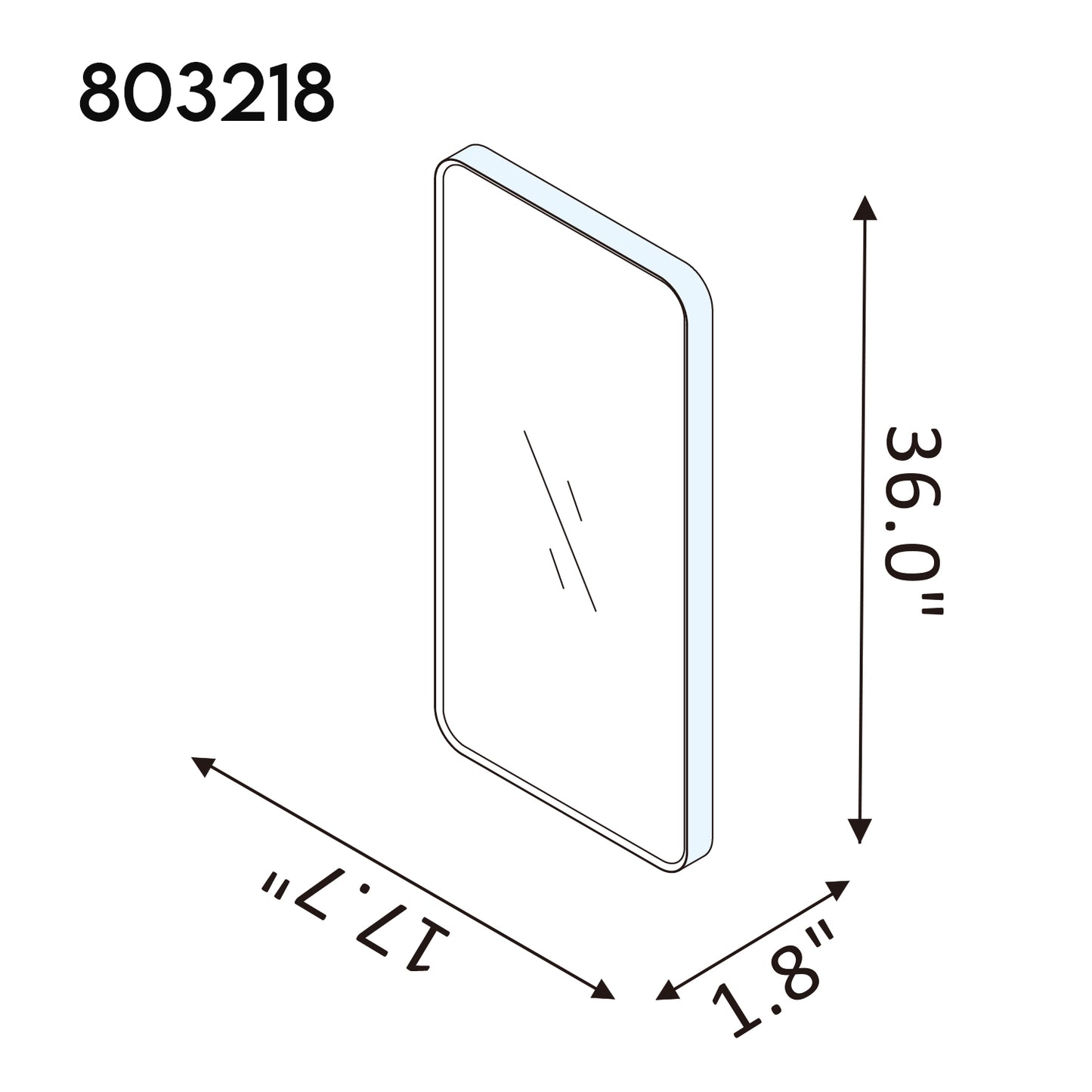 Mutriku 18 in. W x 36 in. H Rectangle Metal Wall Mirror in Brushed Black