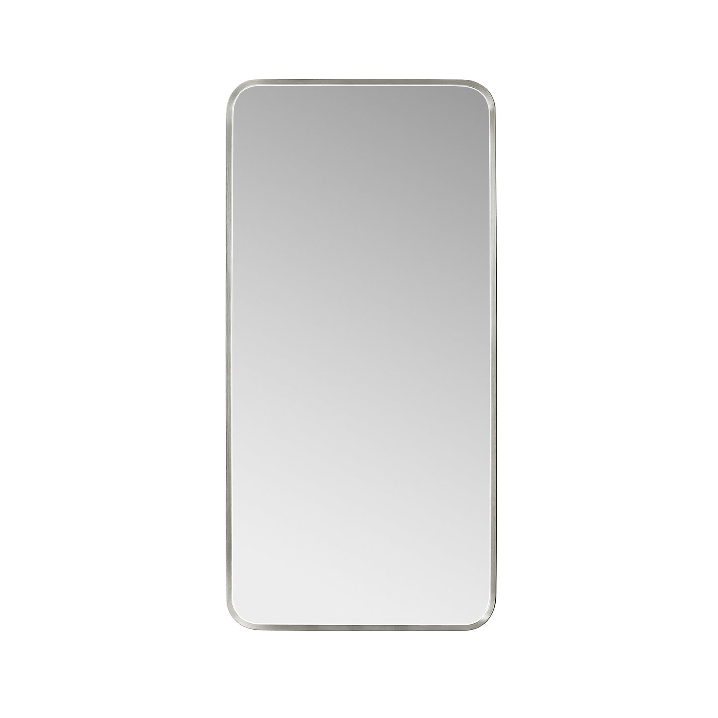 Mutriku 18" W x 36" H Rectangle Metal Wall Mirror in Satin Nickel