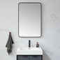 Mutriku 24 in. W x 36 in. H Rectangle Metal Wall Mirror in Brushed Black