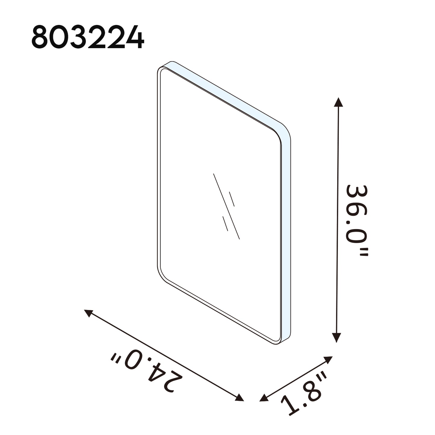 Mutriku 24 in. W x 36 in. H Rectangle Metal Wall Mirror in Brushed Black
