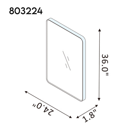 Mutriku 24 in. W x 36 in. H Rectangle Metal Wall Mirror in Brushed Black