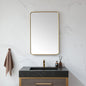 Mutriku 24 in. W x 36 in. H Rectangle Metal Wall Mirror in Brushed Gold