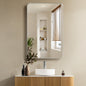 Mutriku 24" W x 36" H Rectangle Metal Wall Mirror in Satin Nickel