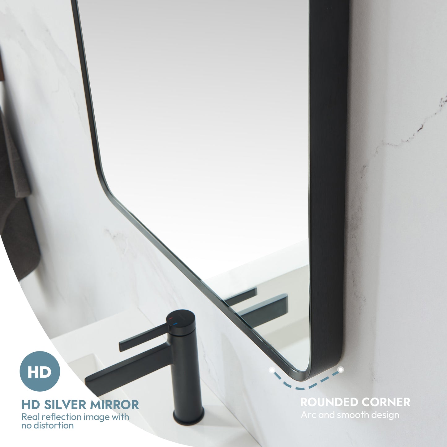 Mutriku 24" W x 45" H Rectangle Aluminum Framed Wall Mount Bathroom Vanity Mirror in Brushed Black