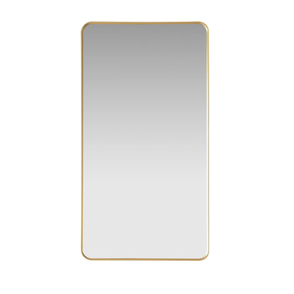 Mutriku 24" W x 45" H Rectangle Aluminum Framed Wall Mount Bathroom Vanity Mirror in Brushed Gold