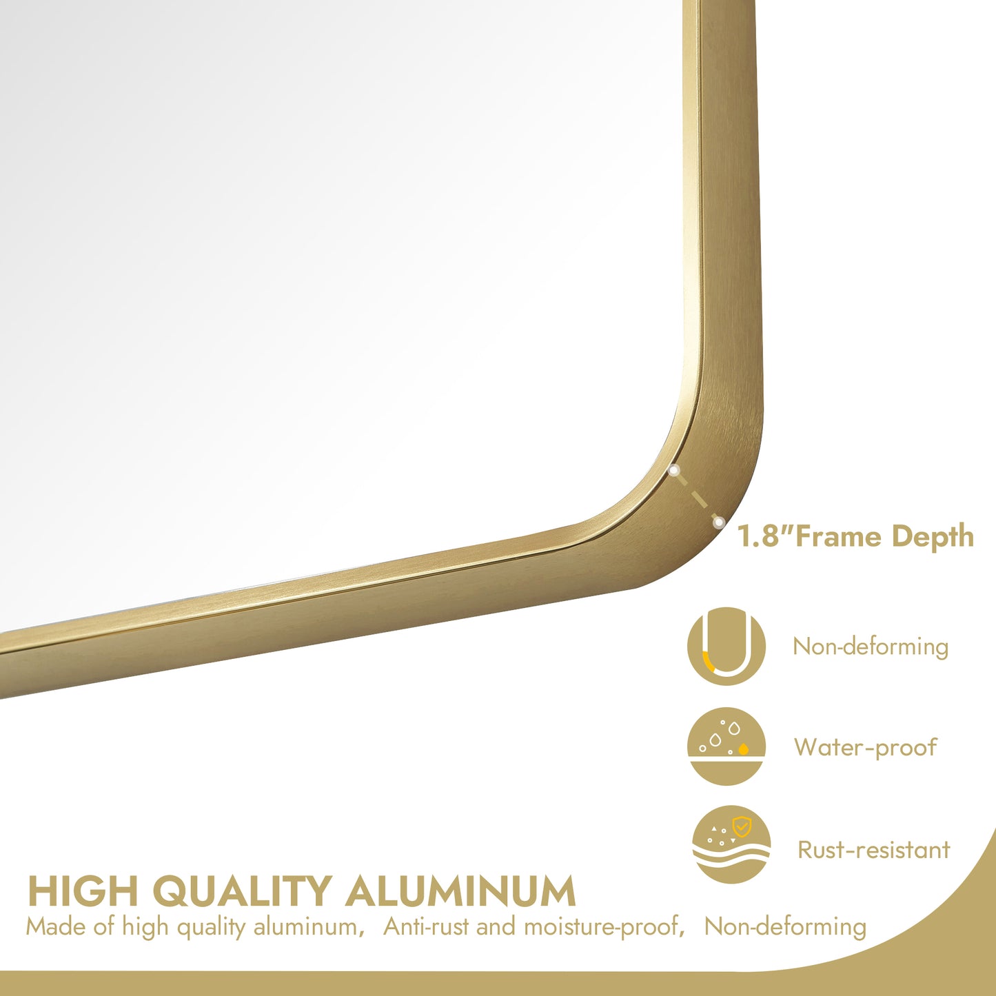 Mutriku 24" W x 45" H Rectangle Aluminum Framed Wall Mount Bathroom Vanity Mirror in Brushed Gold