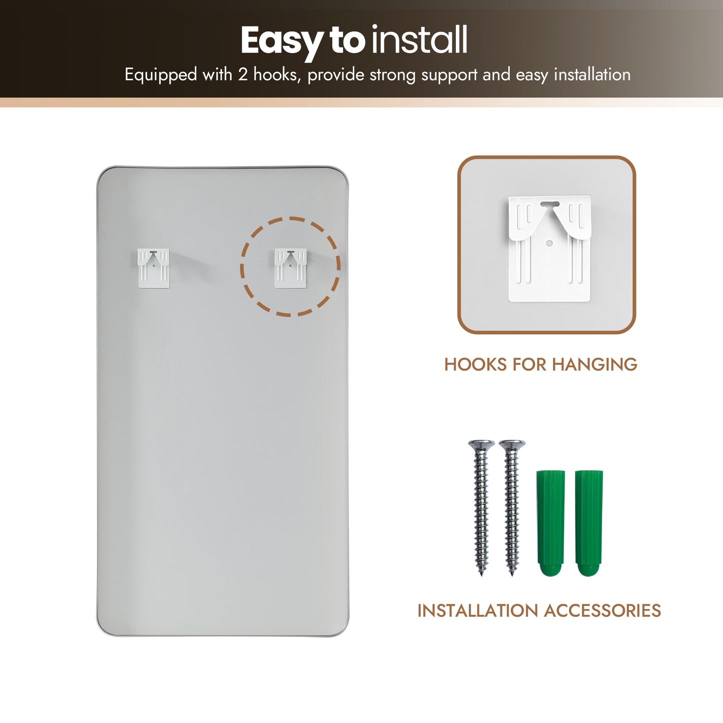 Mutriku 24" W x 45" H Rectangle Metal Wall Mirror in Satin Nickel