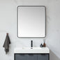 Mutriku 32 in. W x 36 in. H Rectangle Metal Wall Mirror in Brushed Black