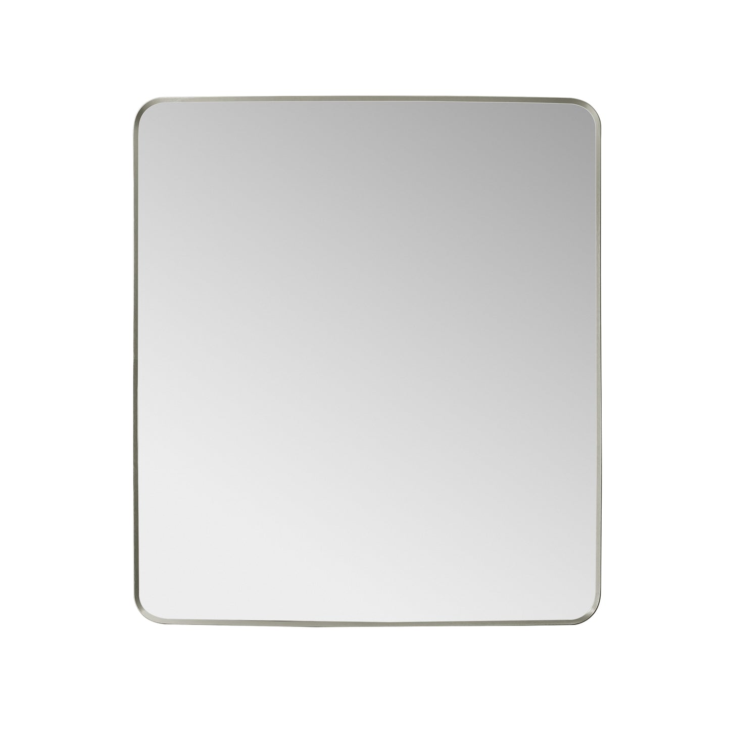 Mutriku 32" W x 36" H Rectangle Metal Wall Mirror in Satin Nickel