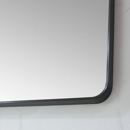 Mutriku 48 in. W x 32 in. H Rectangle Metal Wall Mirror in Brushed Black