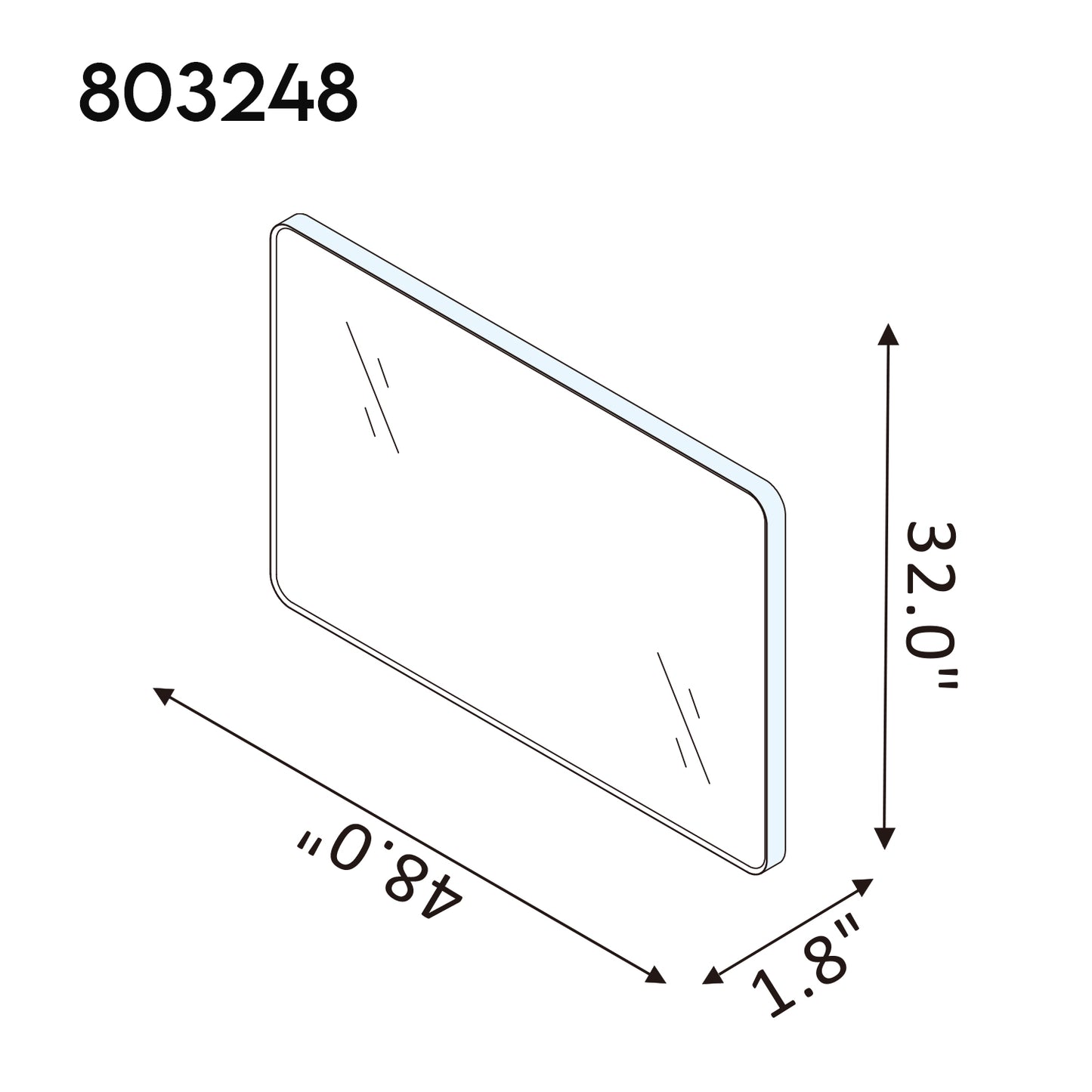 Mutriku 48 in. W x 32 in. H Rectangle Metal Wall Mirror in Brushed Black