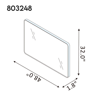 Mutriku 48 in. W x 32 in. H Rectangle Metal Wall Mirror in Brushed Black