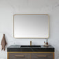 Mutriku 48 in. W x 32 in. H Rectangle Metal Wall Mirror in Brushed Gold