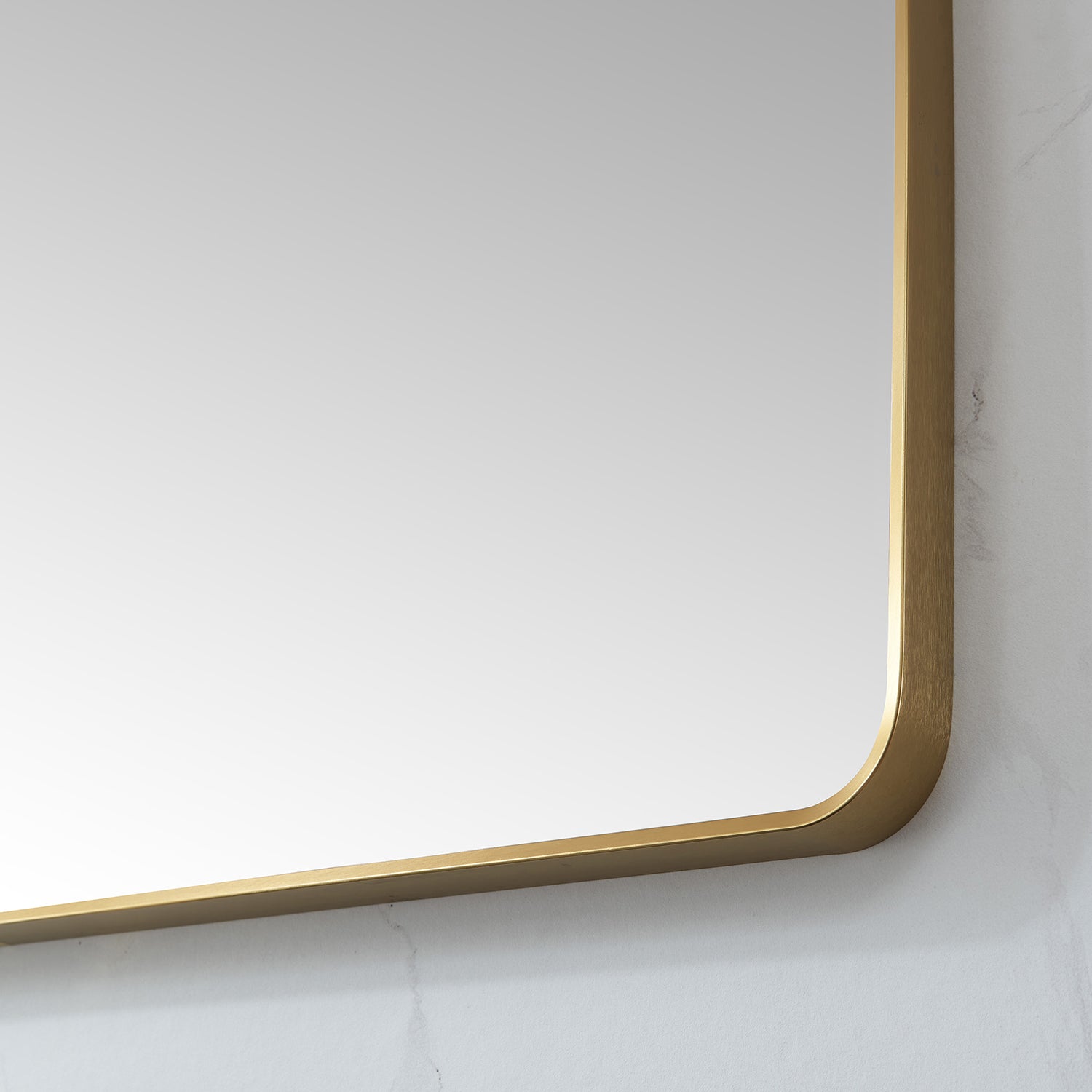 Mutriku 48 in. W x 32 in. H Rectangle Metal Wall Mirror in Brushed Gold