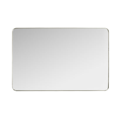 Mutriku 48" W x 32" H Rectangle Metal Wall Mirror in Satin Nickel