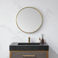 Cascante 28 in. W x 28 in. H Round Metal Wall Mirror in Brushed  Gold