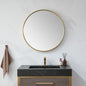 Cascante 32 in. W x 32 in. H Round Metal Wall Mirror in Brushed Gold