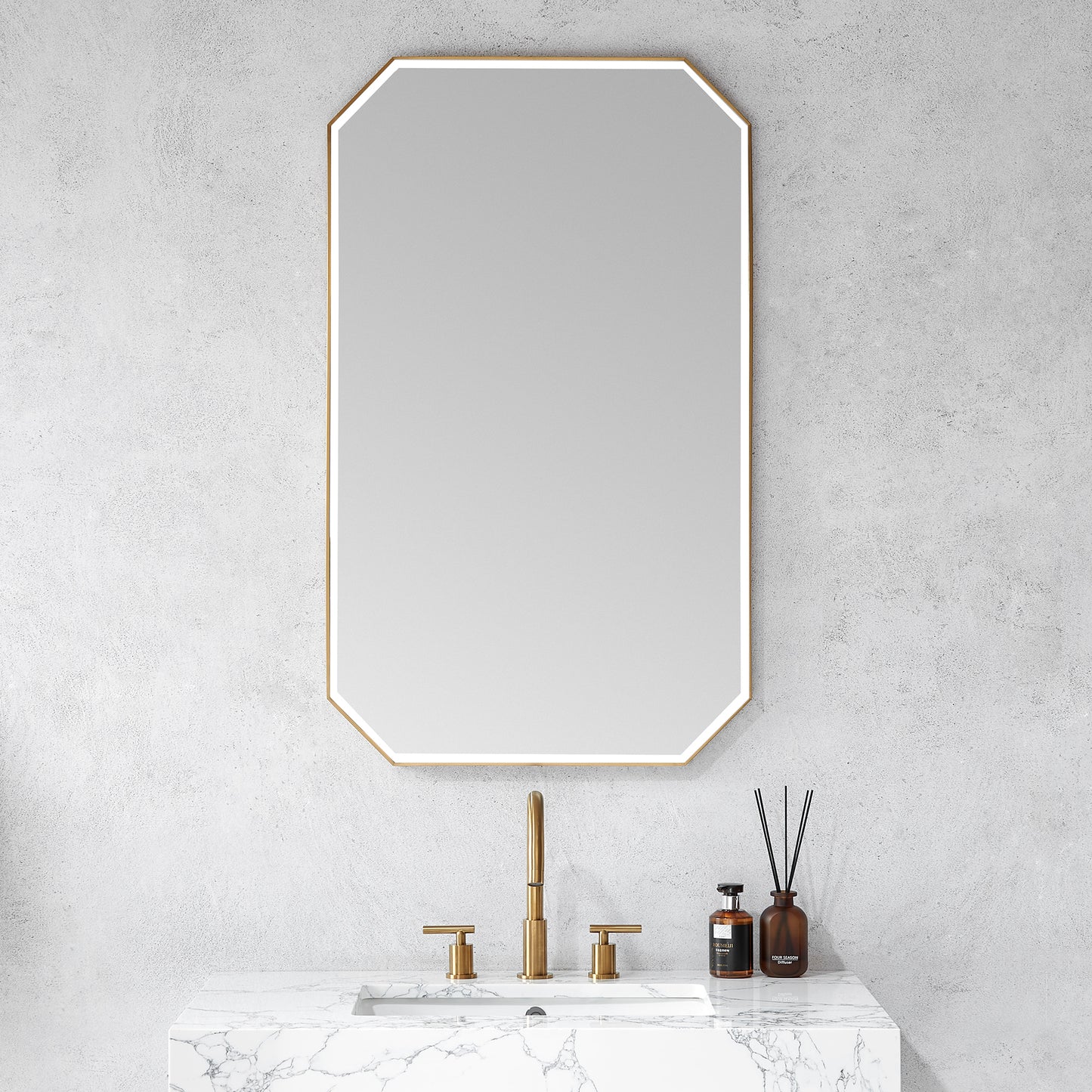 Sabadell 24 in. W x 40 in. H Octagon Metal Wall Mirror
