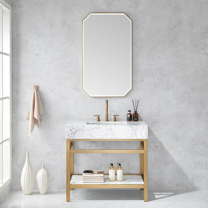 Sabadell 24 in. W x 40 in. H Octagon Metal Wall Mirror