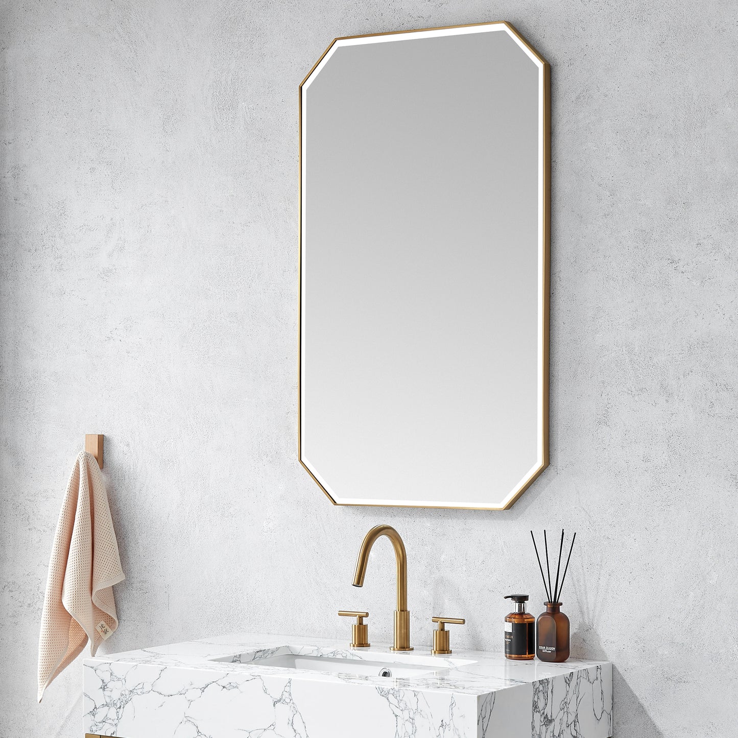 Sabadell 24 in. W x 40 in. H Octagon Metal Wall Mirror
