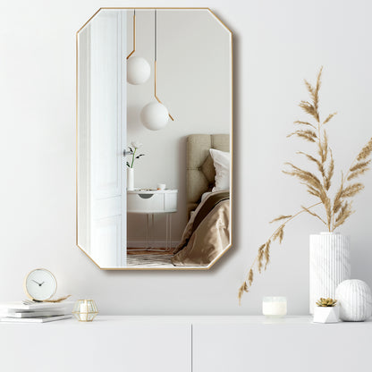 Sabadell 24 in. W x 40 in. H Octagon Metal Wall Mirror