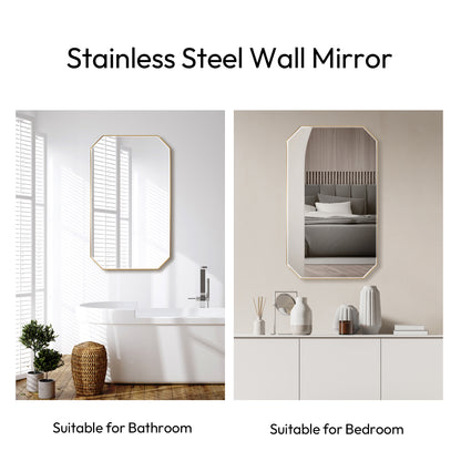 Sabadell 24 in. W x 40 in. H Octagon Metal Wall Mirror