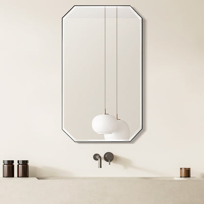 Sabadell 24 in. W x 40 in. H Octagon Metal Wall Mirror