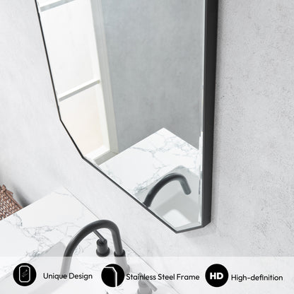 Sabadell 24 in. W x 40 in. H Octagon Metal Wall Mirror