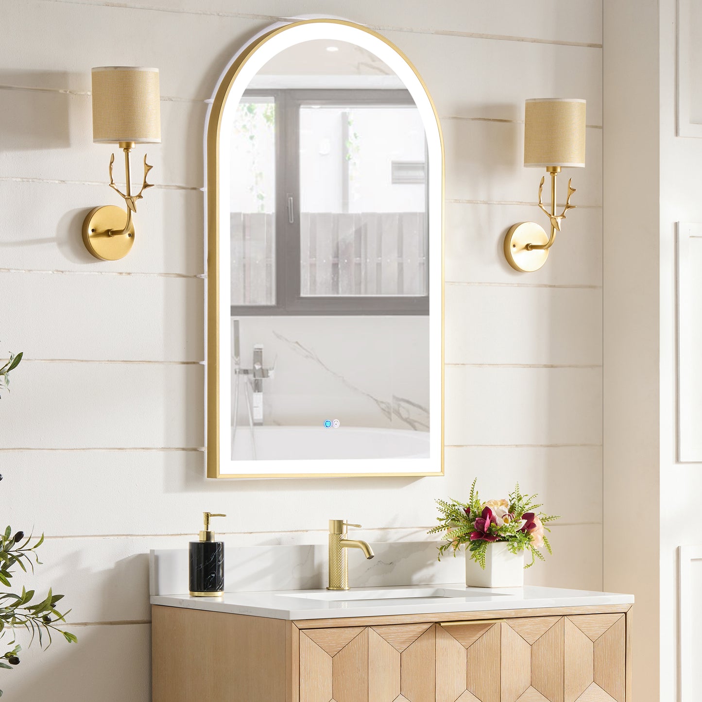 Estartit 24 in. W x 40 in. H Oval Metal Wall Mirror