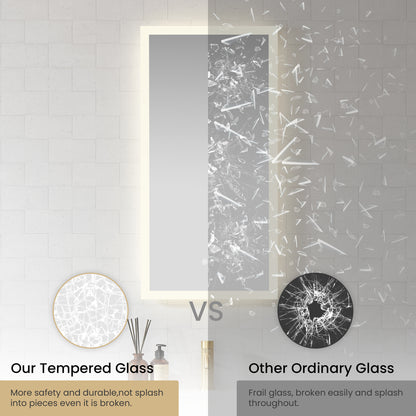 Beijing 18" W x 40" H Rectangular Acrylic Frameless LED Wall Mount Bathroom Vanity Mirror