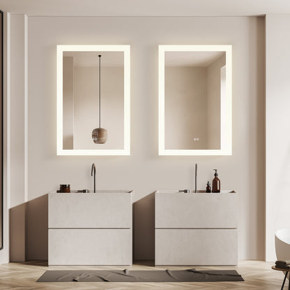 Beijing 24" W x 40" H Rectangular Acrylic Frameless LED Wall Mount Bathroom Vanity Mirror